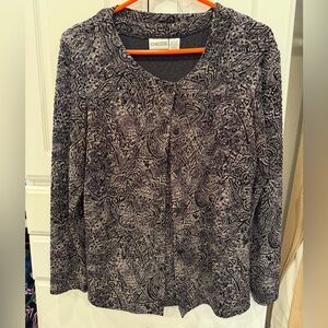 Chico’s Travelers Brown Sparkle Twinset Size 1